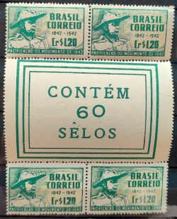 C 190 Selo Pacificacao do Movimento Duque de Caxias Chapeu 1944 4 Selos Com Vinheta