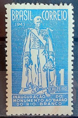 C 191 Selo Inauguracao do Monumento ao Barao do Rio Branco Diplomacia Direito 1944