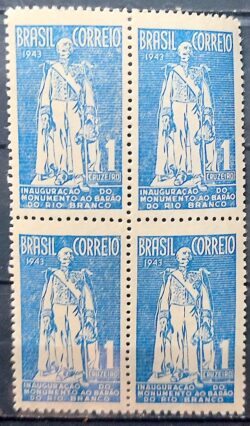 C 191 Selo Inauguracao do Monumento ao Barao do Rio Branco Diplomacia Direito 1944 Quadra