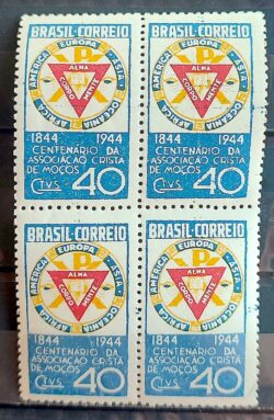 C 192 Selo Centenario Associacao Crista e Mocos ACM 1944 Quadra
