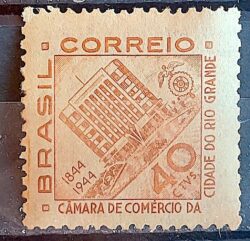 C 193 Selo Centenario Camara Comercio do Rio Grande Economia 1944 MH