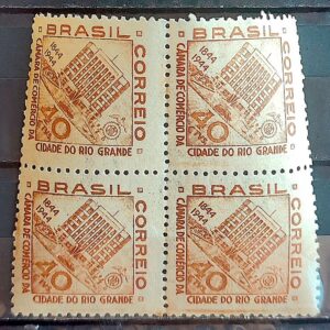 C 193 Selo Centenario Camara Comercio do Rio Grande Economia 1944 Quadra