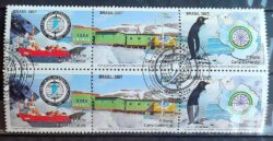 C 2678 Selo Estacao Antartica Comandante Ferraz Navio Mapa Pinguim Bandeira 2007 Sextilha CBC Brasilia 2