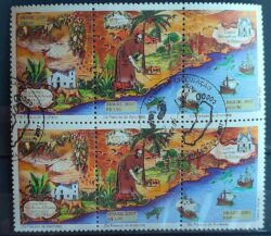 C 2681 Selo Passos de Anchieta Mapa Navio Religiao Igreja 2007 Sextilha CBC ES 3