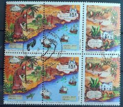 C 2681 Selo Passos de Anchieta Mapa Navio Religiao Igreja 2007 Sextilha CBC ES Invertido 3