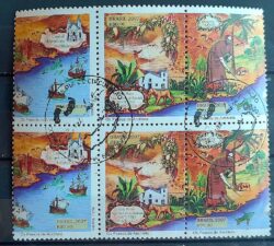 C 2681 Selo Passos de Anchieta Mapa Navio Religiao Igreja 2007 Sextilha CBC ES Invertido 5