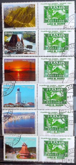 C 2783 Selo Personalizado Santa Catarina 2009 Serie Completa Circulado 2