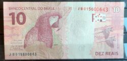 Cedula R$ 10 Reais Segunda Familia Serie JB 0643 Paulo Guedes e Roberto Campos FE