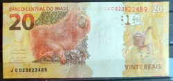 Cedula R$ 20 Reais Segunda Familia Serie JC 2489 Paulo Guedes e Roberto Campos FE