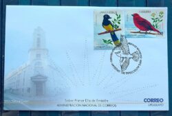 Envelope FDC 2008 Uruguai Mercosul Aves Autoctones Fauna