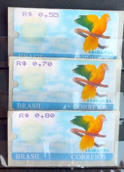 SE 22 a 24 Selo Etiqueta Automato Ararajuba 2001 Serie Completa