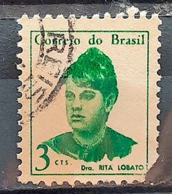 Selo Regular RHM 528 Mulheres Famosas Rita Lobato Medicina Saude 1967 Circulado 1
