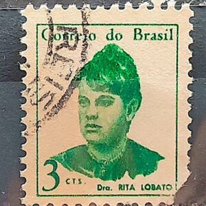 Selo Regular RHM 528 Mulheres Famosas Rita Lobato Medicina Saude 1967 Circulado 1