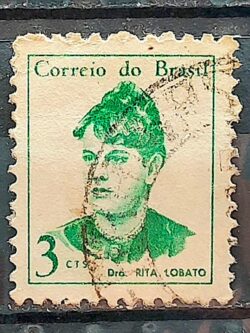 Selo Regular RHM 528 Mulheres Famosas Rita Lobato Medicina Saude 1967 Circulado 2