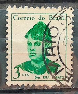 Selo Regular RHM 528 Mulheres Famosas Rita Lobato Medicina Saude 1967 Circulado 3