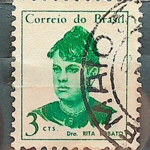 Selo Regular RHM 528 Mulheres Famosas Rita Lobato Medicina Saude 1967 Circulado 3