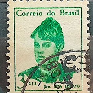 Selo Regular RHM 528 Mulheres Famosas Rita Lobato Medicina Saude 1967 Circulado 4