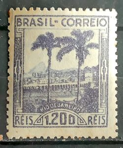 C 134 Selo Vista dos Arcos da Lapa Rio de Janeiro 1939 Variedade Sem Cor Roxa