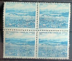 C 136 Selo Centenario de Santos 1939 Quadra