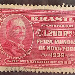 C 141 Selo Feira Mundial de Nova York Presidente Cleveland 1939 Circulado 2