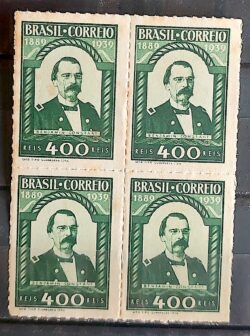 C 143 Selo Cinquentenario da Republica Benjamin Constant Positivismo 1939 Quadra 2