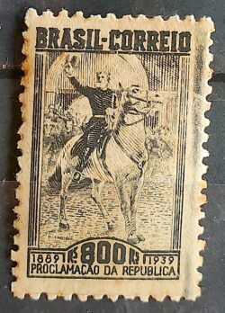 C 144 Selo Cinquentenario da Republica Presidente Deodoro da Fonseca 1939 Circulado 3