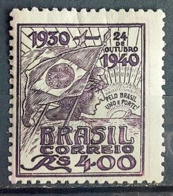 C 157 Selo Decenio Getulio Vargas Bandeira 1940