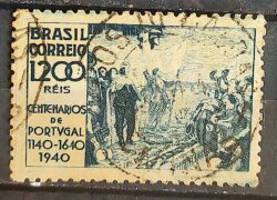 C 162 Selo Juramento de Fidelidade a Dom Joao VI Portugal 1940 Circulado 2