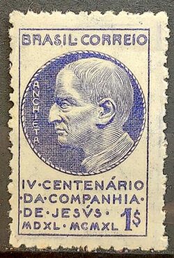 C 168 Selo Centenario Companhia de Jesus Padre Anchieta Religiao 1941 1