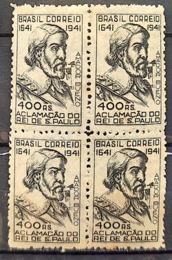 C 169 Selo Aclamacao de Amador Bueno 1941 Quadra