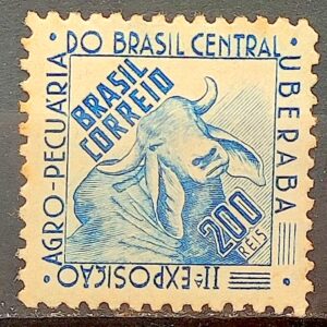 C 171 Selo Exposicao Agropecuaria do Brasil Uberaba Boi Vaca 1942 1