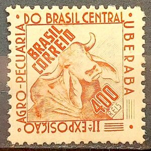 C 172 Selo Exposicao Agropecuaria do Brasil Uberaba Boi Vaca 1942