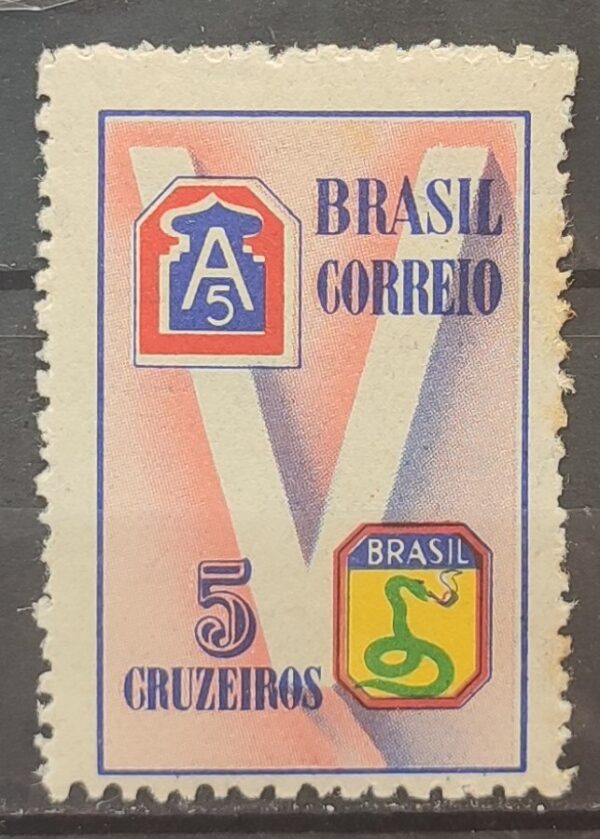 C 210 Selo Forca Expedicionaria Brasileira FEB Militar V da Vitoria Cobra 1945 3