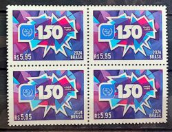 C 4163 Selo 150 Anos da UPU Uniao Postal Universal 2024 Quadra