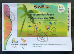 Envelope PVT B 187 2015 Olimpiadas Paralimpiadas Rio 2016 Mascote Vinicius