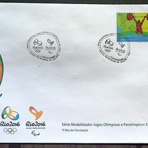 Envelope PVT C 3427 2015 Olimpiadas Paralimpiadas Rio 2016 Levantamento de Peso