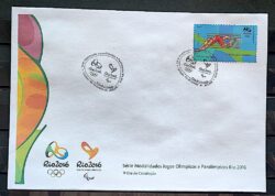Envelope PVT C 3435 2015 Olimpiadas Paralimpiadas Rio 2016 Desportos Aquaticos Natacao