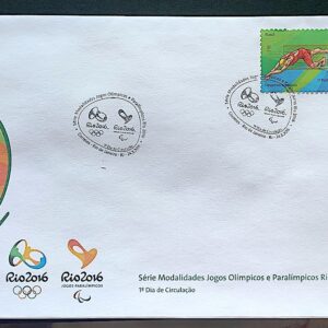 Envelope PVT C 3437 2015 Olimpiadas Paralimpiadas Rio 2016 Desportos Aquaticos Natacao