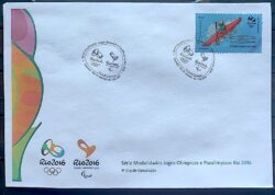 Envelope PVT C 3473 2015 Olimpiadas Paralimpiadas Rio 2016 Canoagem