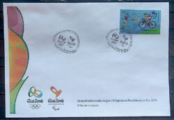 Envelope PVT C 3477 2015 Olimpiadas Paralimpiadas Rio 2016 Triatlo Ciclismo Natacao