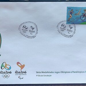 Envelope PVT C 3477 2015 Olimpiadas Paralimpiadas Rio 2016 Triatlo Ciclismo Natacao