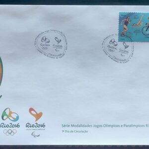 Envelope PVT C 3479 2015 Olimpiadas Paralimpiadas Rio 2016 Triatlo Ciclismo Natacao