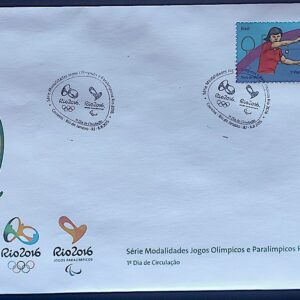 Envelope PVT C 3480 2015 Olimpiadas Paralimpiadas Rio 2016 Tenis de Mesa