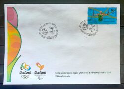 Envelope PVT C 3516 2015 Olimpiadas Paralimpiadas Rio 2016 Ginastica