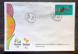 Envelope PVT C 3525 2015 Olimpiadas Paralimpiadas Rio 2016 Pentatlo Cavalo Esgrima Natacao