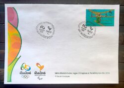Envelope PVT C 3528 2015 Olimpiadas Paralimpiadas Rio 2016 Ginastica