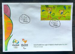 Envelope PVT C 3535 2015 Olimpiadas Paralimpiadas Rio 2016 Mascote Vinicius