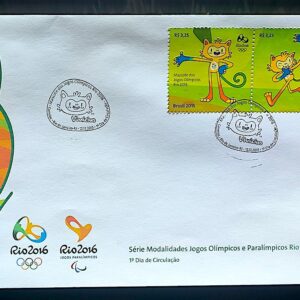 Envelope PVT C 3535 2015 Olimpiadas Paralimpiadas Rio 2016 Mascote Vinicius