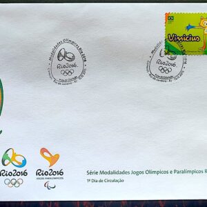 Envelope PVT C 3539 2015 Olimpiadas Paralimpiadas Rio 2016 Mascote Vinicius