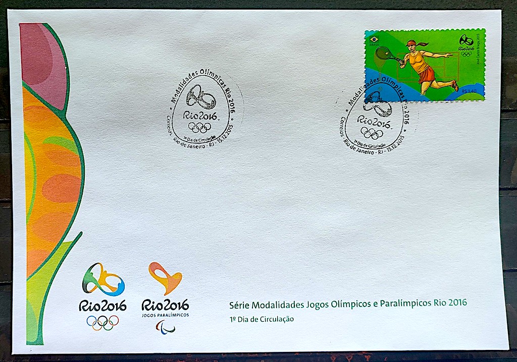 Envelope PVT C 3547 2015 Olimpiadas Paralimpiadas Rio 2016 Tenis Mulher